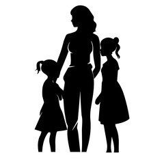 Obraz na płótnie Canvas family silhouette illustration 