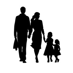 family silhouette illustration 