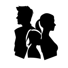 family silhouette illustration 