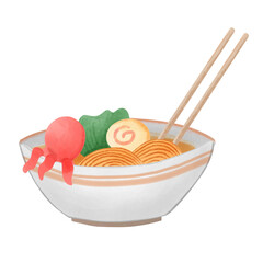 delicious seafood noodles hand draw