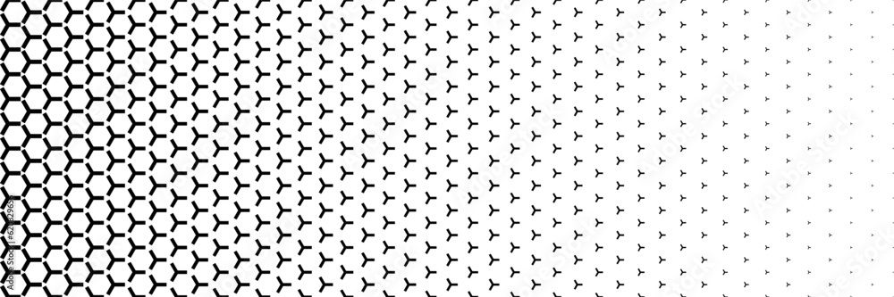 Poster horizontal black halftone of rectangle design as three ways for pattern and background.