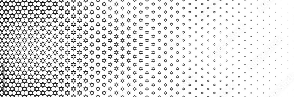 Poster horizontal black halftone of star design for pattern and background.