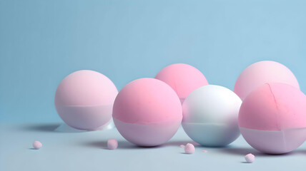 Ice cream balls on glass bowl, Generative AI