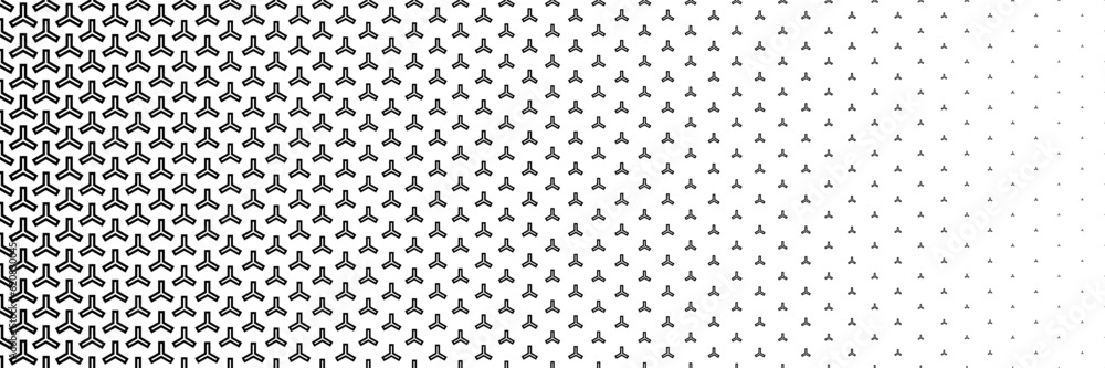 Poster horizontal black halftone of rectangle design as three ways for pattern and background.