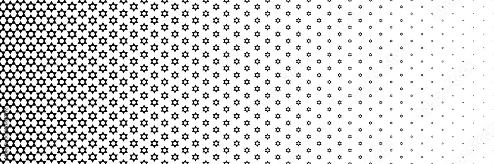 Poster horizontal black halftone of star design for pattern and background.