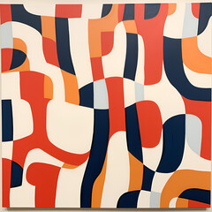 Fototapeta premium Abstract Geometric Pattern with Bold Colors