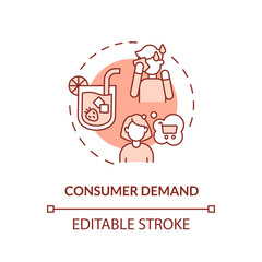 Editable consumer demand icon representing heatflation concept, isolated vector, thin line illustration of global warming impact.