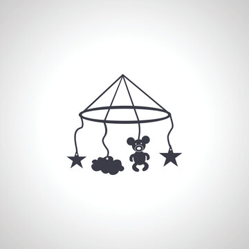 recommend clip art: Baby crib hanging toys icon