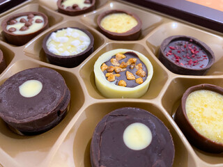 mix of candy chocolate with various toppings