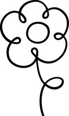 Flower line icon, Flower icon simple cartoon style.