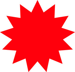 Red shopping labels collection. Sale or discount sticker. Special offer price tag. Supermarket promotional badge. Vector sunburst icon.