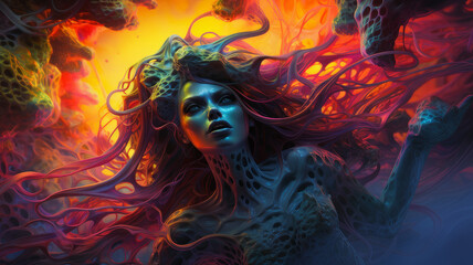 woman with tentacles from another world,