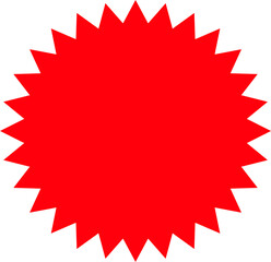 Red shopping labels collection. Sale or discount sticker. Special offer price tag. Supermarket promotional badge. Vector sunburst icon.