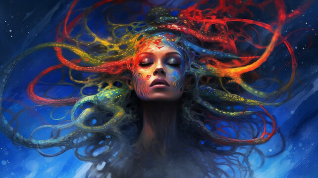 woman with tentacles from another world,