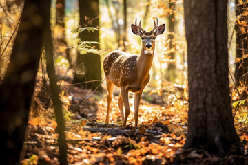 Deer in nature, national geography, Wide life animals. AI Generated.