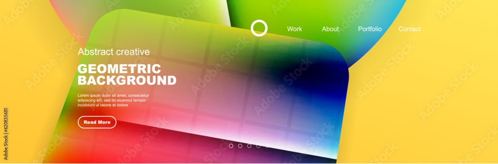 Poster overlapping geometric shapes background. 3d shadow effects and fluid gradients. modern abstract form
