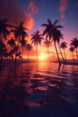 Fototapeta na wymiar Sunset on the beach. 