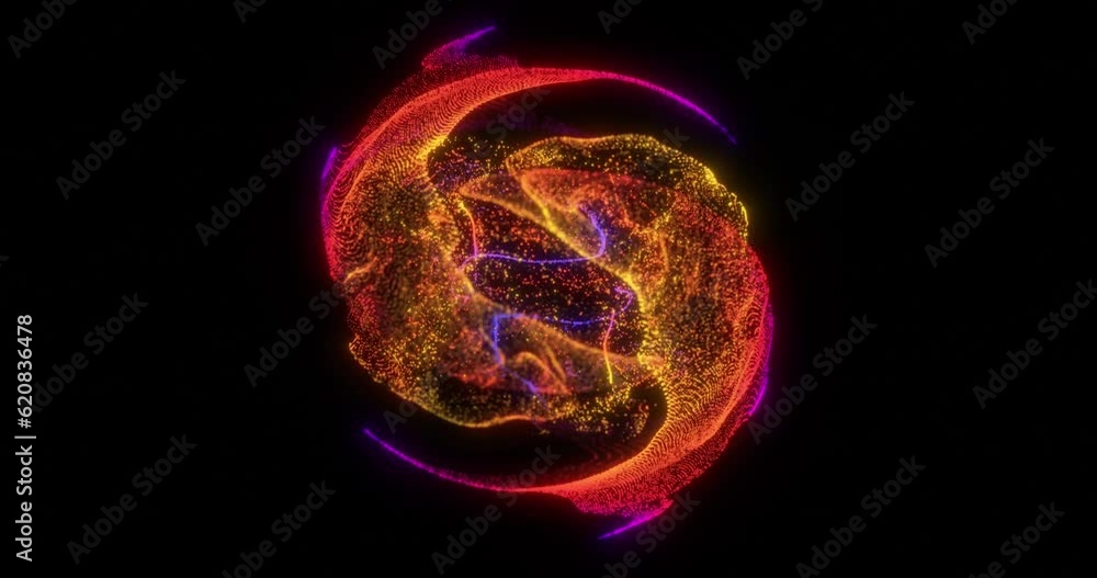 Aufkleber rotation abstract futuristic shape of smoke and dust particle flow, nebula, liquid particle explosio