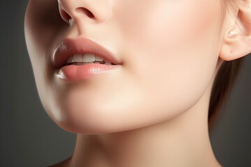 close up of neck of a woman skin care advertising