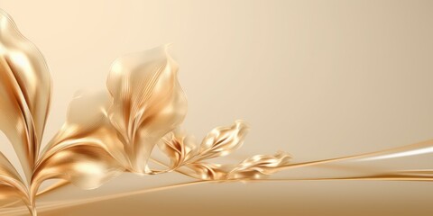 beautiful abstract gold floral design background banner copy space