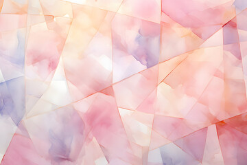 Naklejka premium Beautiful watercolor background image with intersecting planes, dark pink and light purple asymmetric designs and translucent overlapping, textured canvas, background.