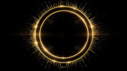 gold halo black shinning background