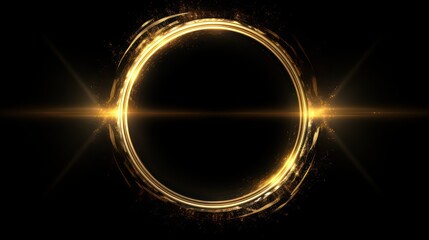 gold halo black shinning background