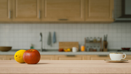 kitchen table podium background, 3d rendering