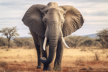 Fototapeta na wymiar Elephant in nature, national geography, Wide life animals. AI Generated.