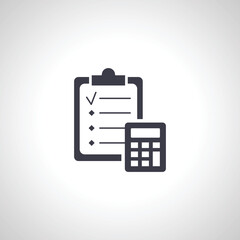 accounting icon. calculator with clipboard icon.