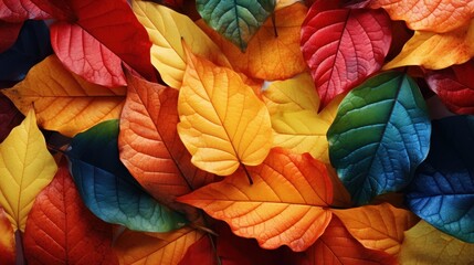 Fallen Autumn Leaves Background., Happy Autumn Concept. Generative Ai