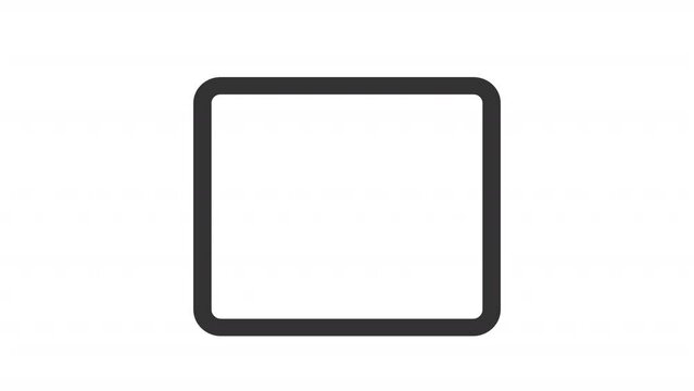 Presentation boards animated icons. Interactive learning line animation library. Classroom equipment. Black illustrations on white background. HD video with alpha channel. Motion graphic
