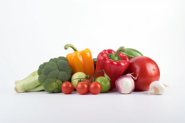 vegetables on white background