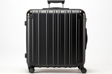 Fototapeta premium Black travel suitcase isolated on white background