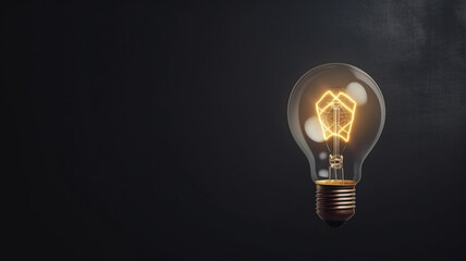 Light bulb lamp on blackboard background 