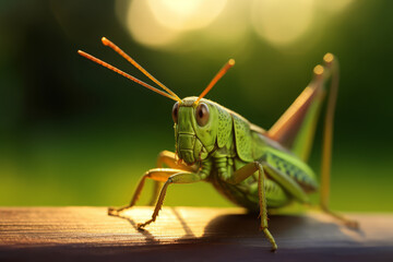 Fototapeta premium Grasshoppers in nature, national geography, Wide life animals. AI Generated.