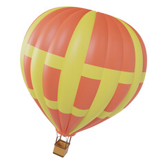 Fototapeta premium Realistic hot air balloon. 3D render. 3D illustration.