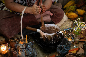 Cacao Ceremony. Experience and receive with the medicine of the heart.
 - obrazy, fototapety, plakaty