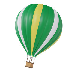 Realistic hot air balloon. 3D render. 3D illustration.
