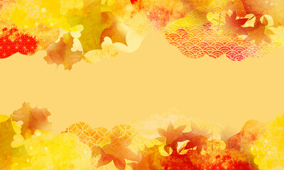 秋の紅葉をイメージした背景イラスト