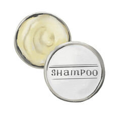 Watercolor eco friendly hair shampoo. Watercolor zero waste bathroom item.