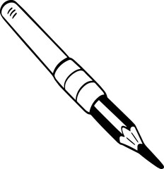 Naklejka premium Pencil Vector Icon Isolated On Transparent Background.
