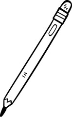 Pencil Vector Icon Isolated On Transparent Background.