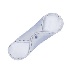 Watercolor eco friendly woman menstrual pad. Watercolor illustration of zero waste woman hygiene tips