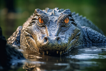Fototapeta premium Alligators in nature, national geography, Wide life animals. AI Generated.
