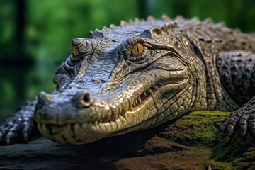 Fototapeta premium Alligators in nature, national geography, Wide life animals. AI Generated.