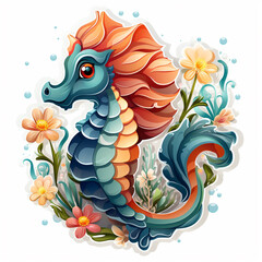 Fototapeta premium cute seahorse Sticker