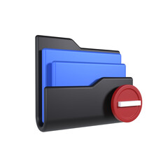 Obraz premium Delete Folder Icon 3D transparent illustration