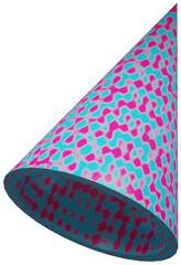 3D birthday party hat in different colors on a transparent background
