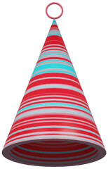 3D birthday party hat in different colors on a transparent background